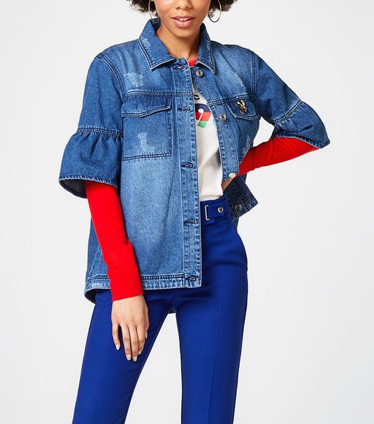 

plus size spring and autumn women fashion loose single breasted water wash denim coat female half length sleeve cotton outerwear, Black;brown