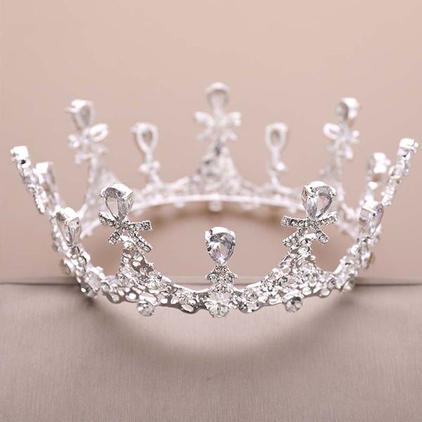 

luxury shiny crystal large crown glitter diamante bride princess jewelry wedding birthday party headwear head accessories lb, Golden;white