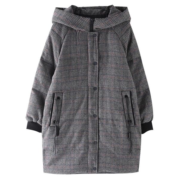 

2019 new fashion women's parkers woolen jacket plus thicks cotton coat long high grade over knee female parker cotton outerwear, Black