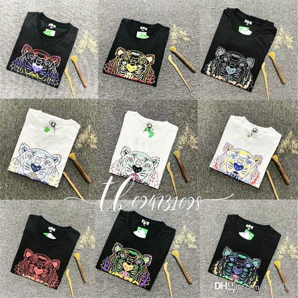 

мода лето дизайнер футболки для мужчин верхняя одежда tiger head letters футболка мужская одежда бренда с коротким рукавом футболки женщины, White;black