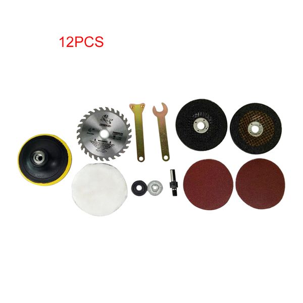 

3 types optional electric drill variable angle grinder mandrel adapter disc holder kit spanner polish wheels set