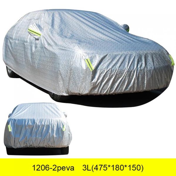 

3l durable one door peva+small aluminum film cotton uv / rain protector dustproof car clothing covers with anti-theft lock