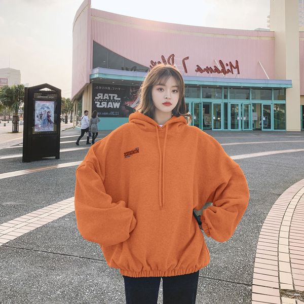 

women's hoodies & sweatshirts laziness-style loose-fit 2021 spring style ins versatile coat fashion sweatshirt, Black