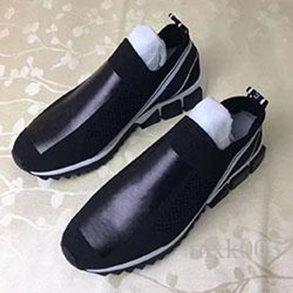 

luxury fashion sorrento sneaker mens designer shoes fabric stretch jersey slip-on sneaker lady two-tone rubber micro sole casual shoes mki05, Black