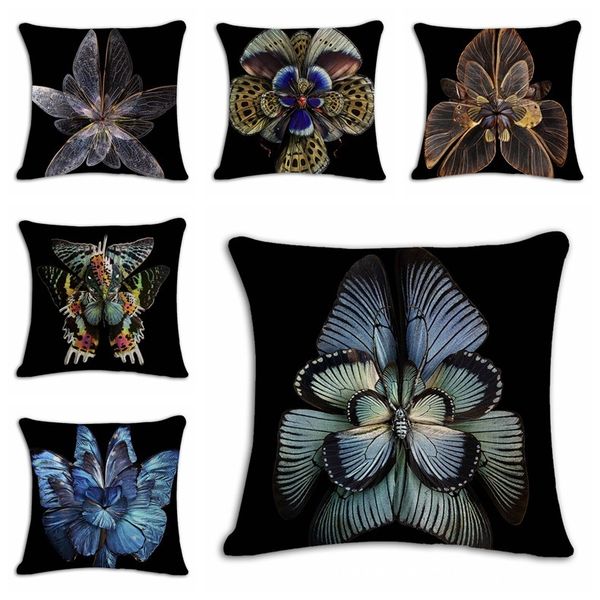 

butterfly cartoon mianma version flax pillow back cushion