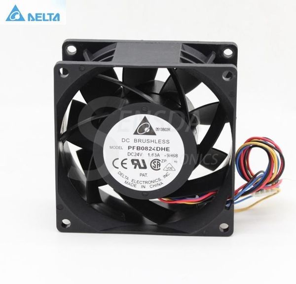 

delta pfb0824dhe dc 24v 8cm 8038 80mm 1.63a 4 -pin wire pwm inverter industrial server cooling fans