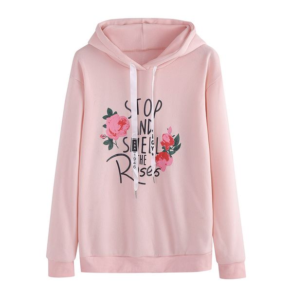 

sweatshirt pullovers 2020 o-neck hoodie jumper long sleeve letter printed hoodie sweatshirt ladies sudadera mujer, Black