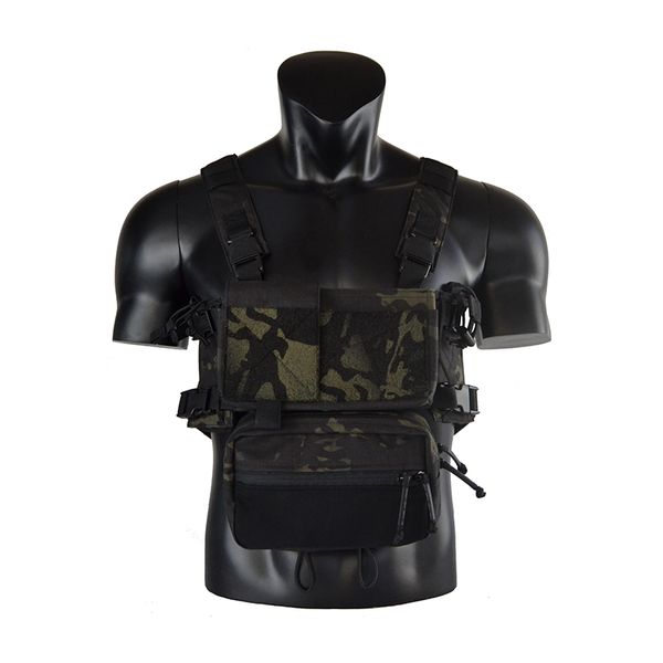 

шасси mk3 mini tactical chest rig airsoft охота vest ranger зеленый военный тактический жилет ж / mag pouch tw-cr002 / cr003, Black;green