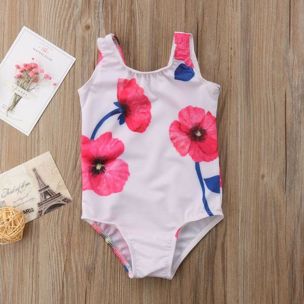 

2020 fashion trend kids baby girls summer swimsuit toddler child floral print new swimwear swimming suit one-piece bikinis