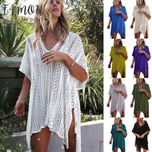 

womens clothing womens lace crochet bikini beachwear cover up beach dress summer bathing suit drop shipping, White