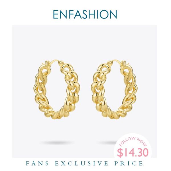 

enfashion punk small link chain серьга обруч для ювелирных изделий женщин цвета золота круглых обручей earings моды pendientes mujer e191088, Golden;silver