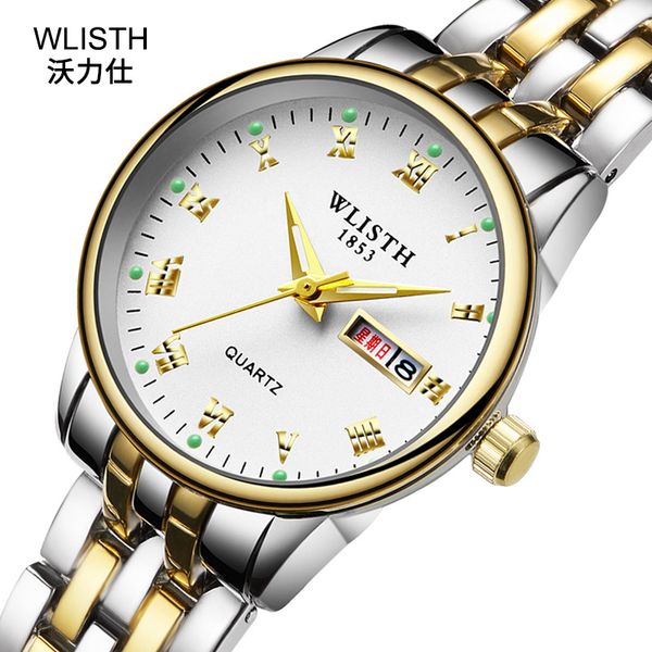 

watch women's genuine casual women's watch waterproof fashion 2019 new-steel simple quartz, Slivery;brown