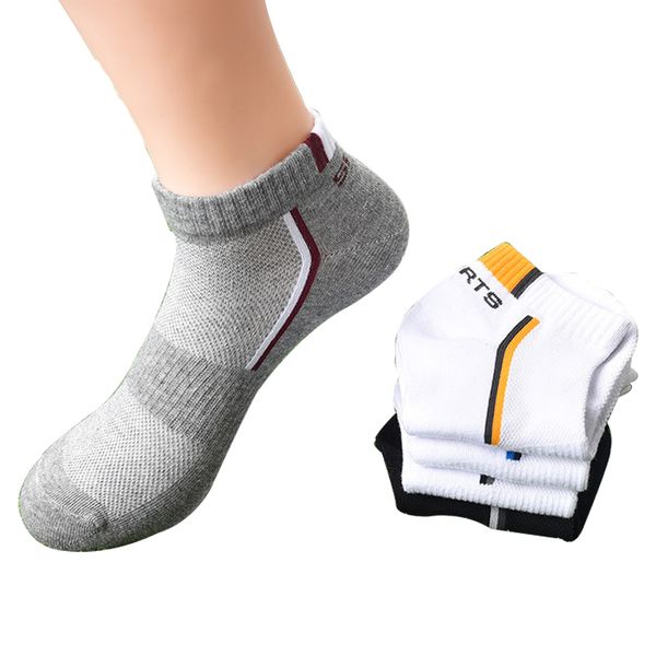 

5 pairs / bag invisible boat socks cotton men's socks low to help solid color men's fashion casual harajuku, Black