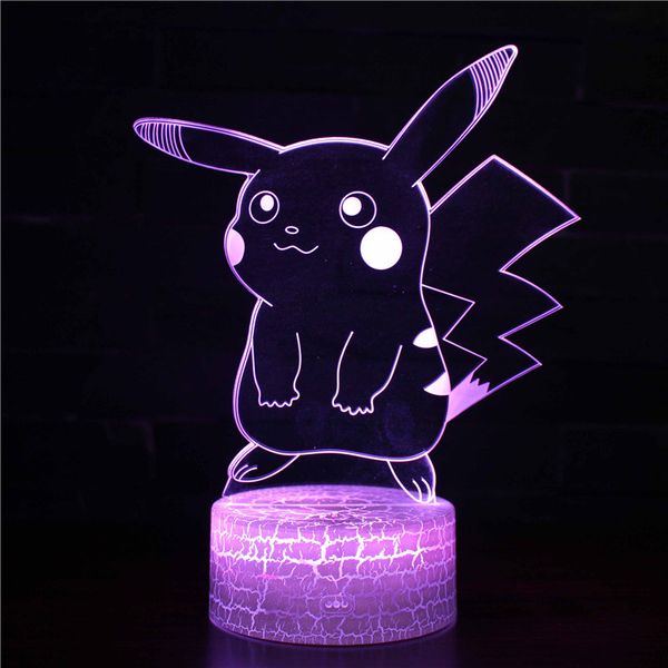 

Pikachu Night Light - 3D Illusion лампы Три Pattern и 7 Изменение цвета Пика LED ночник с пультом диста