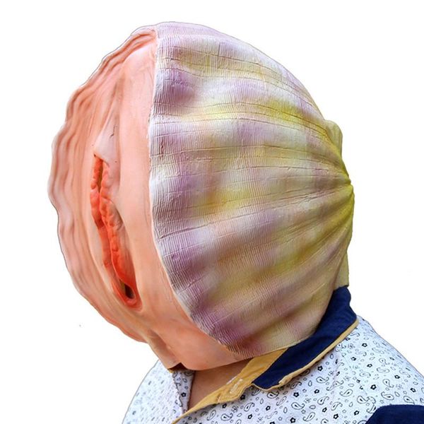 

creepy latex mask shell hedging theater prank prop crazy masks halloween party costume