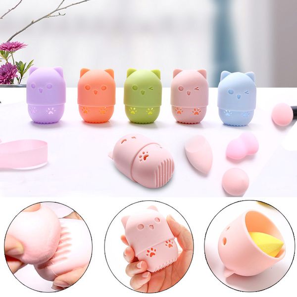 

cute sponge drying holder soft silicone beauty make up egg stand cosmetics blender case sponges makeup rack powder puff holder