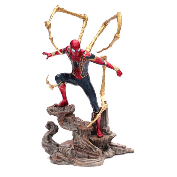 

marvel spiderman avengers 3 infinity war iron spider-man pvc action figure with base collection model doll toys gift