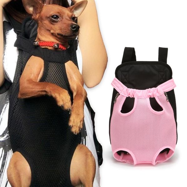 

pet chest backpack dog cat xl size 41*25 cm double straps breathable out portable mesh four legged travel dog walking