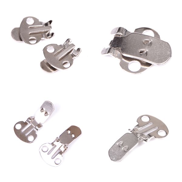 

10pcs/set silver color blank stainless steel flower shoes clips on findings diy craft buckles for shoes accessories, White;pink