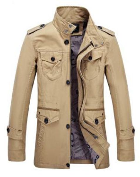 

brand trench coat men jacket windbreaker autumn overcoat outwear spring winter jackets for men 3 colors, Black;brown
