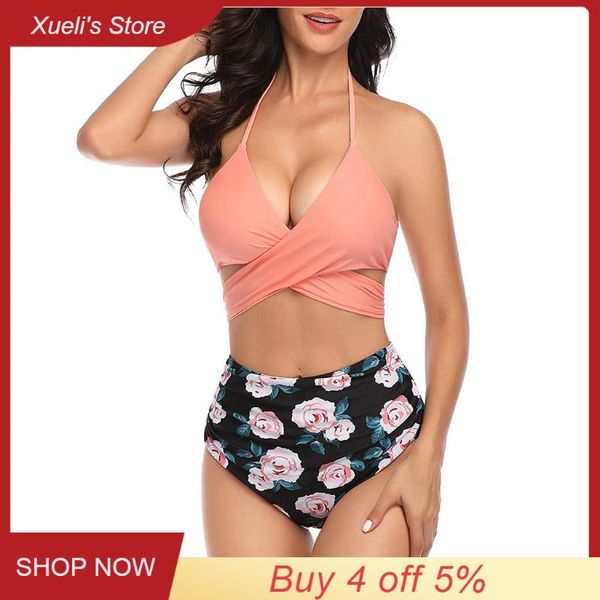 

swimsuit women 2 pieces plus size polka dot beautiful women swimsuits halter bathing suit push up traje de baños