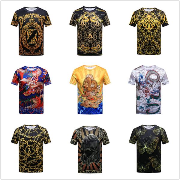 

mens designer 3d court chinese wind dragon short sleeve dragon ball cartoon digital print funny t-shirt, White;black