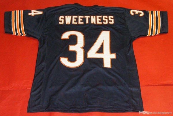

nbspnfl retro #34 walter payton custom mitchell & ness jersey sweetness bule mens stitching s-5xl,6xl football jerseys running, Black;blue