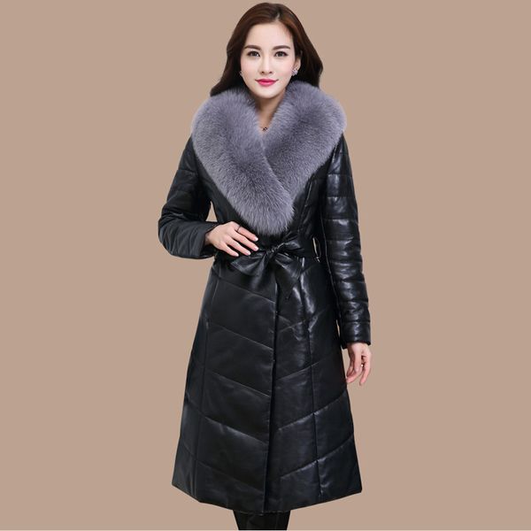 

fur coat women winter female sheepskin coats faux fur pure color collars snap fastener furs plus size pc015, Black