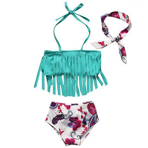 

2017summer toddler kids baby girls tankini bikini tassels swimwear swimsuit bathing suit beachwear