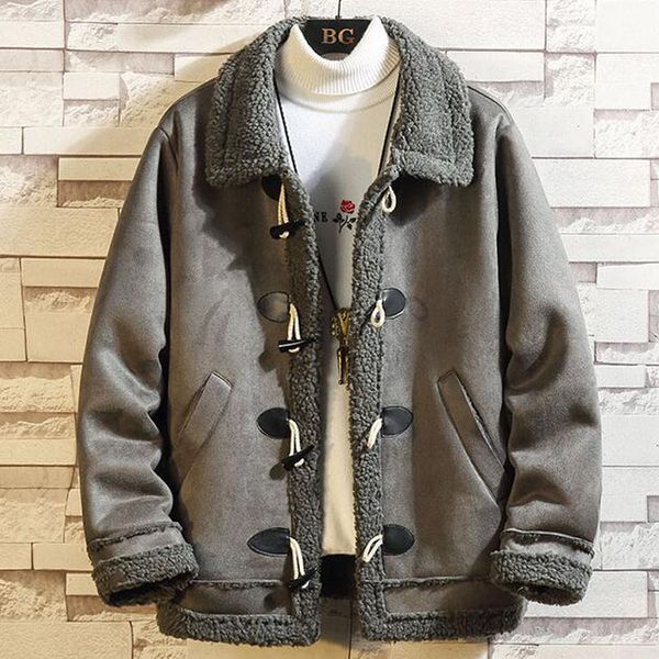 

2020 men's fashion overcoat horn button casual wool coats men's winter warm jackets, Black;brown