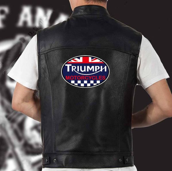 2019 Fashion Triumph Motorcycles Leather Vest Black Motorcycle Hip Hop Men S Sleeveless Jacket From Mapnature Dhgate Com
