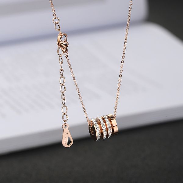 

korean version of the spiral spring full pendant clavicle chain short rose gold titanium steel necklace choker, Silver