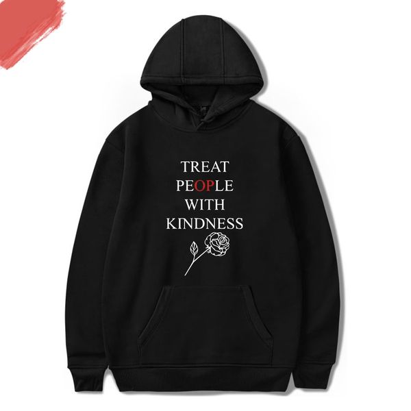 

harry pullovers treat trendy men/women hoodies styles kindness print streetwear clothing sweatshirts autumn winter people hdlbk, Black