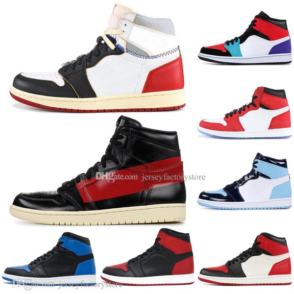 

new 1 og banned bred toe black spider-man unc 1s 3 mens basketball shoes homage to home royal blue men sports designer sneakers us5.5-13