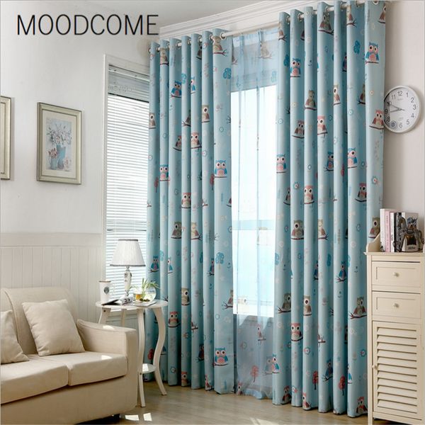 

rural children male girls curtain shading cloth customize the sitting room curtains for living dining room bedroom the owl e