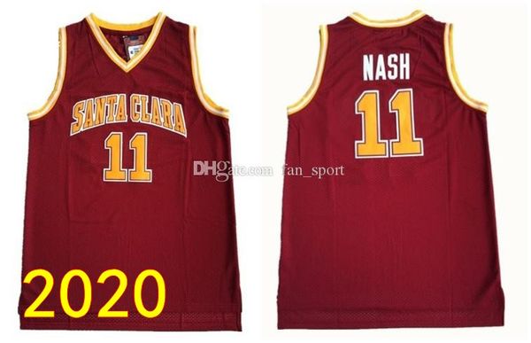 

nash college jersey santa clara broncos basketball 13 steve 11 nash jersey red for sport fans uniforms team color breathable good quality, Black
