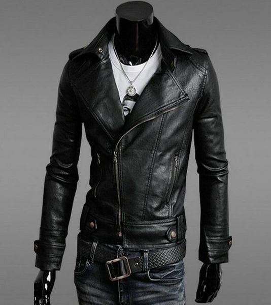 2019 Wholetide Youthful Popularity Men S Chimerism Stand Collar Leather Jacket Leisure Wash And Wear Treatment Slanted Zipper Lea From