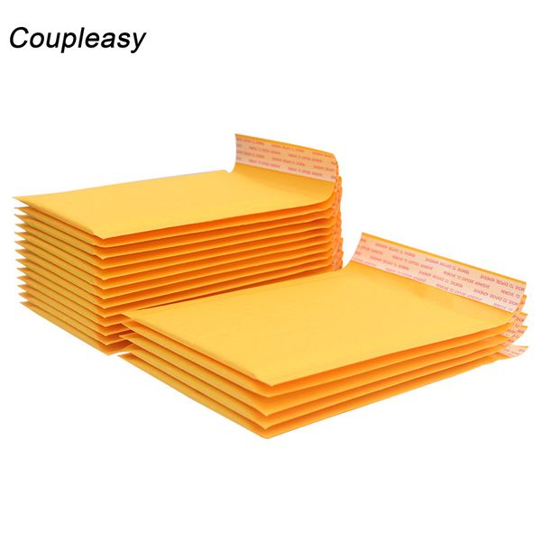

30pcs yellow kraft paper bubble mailer self seal shipping envelopes with bubble 20 sizes shipping bags mailer thicken post bags
