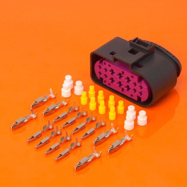 

2/4/10sets/lot 14 pin 14 way xenon headlight lamp sealed female connector plug kit for vw vag golf 6 1j0 973 737 car