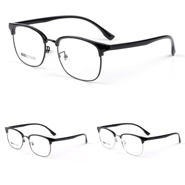 

ultra light 2020 plate eyebrow glasses business glasses frame big face half frame professional men y1003, Silver