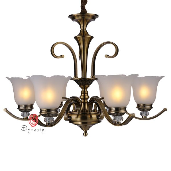 

dynasty lighting luxury chandelier glasses antique brass copper hanging lights decoration iron fixture l project cafe lounge