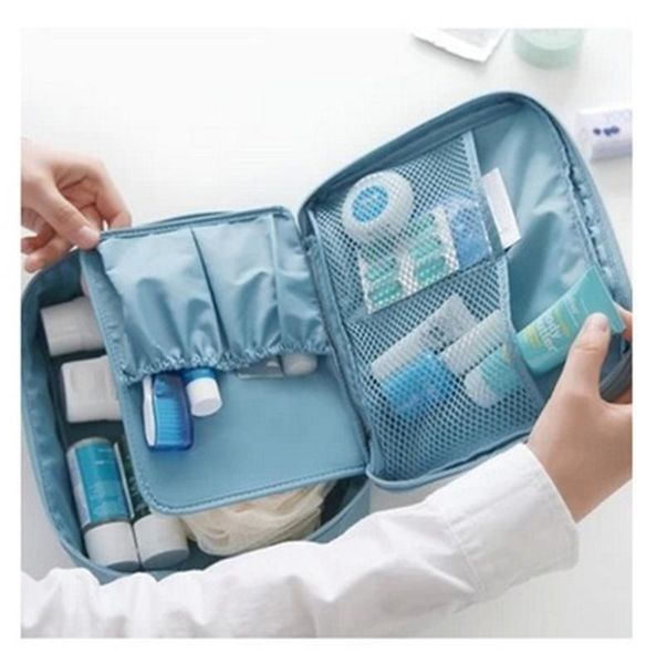 

large capacity waterproof wash bag travel portable cosmetic bag cute storage square middle