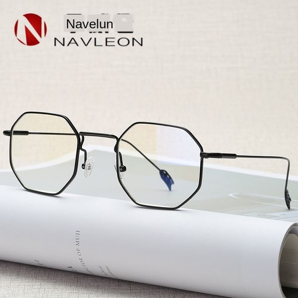 

irregular polygon plain mirror artistic light myopia glasses frame myopia glasses frame kick-off, Silver