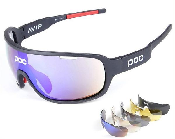 

poc 5 lens cycling glasses bike sport sunglasses men women mountain bicycle cycle eyewear lentes de sol para outdoor eyewear