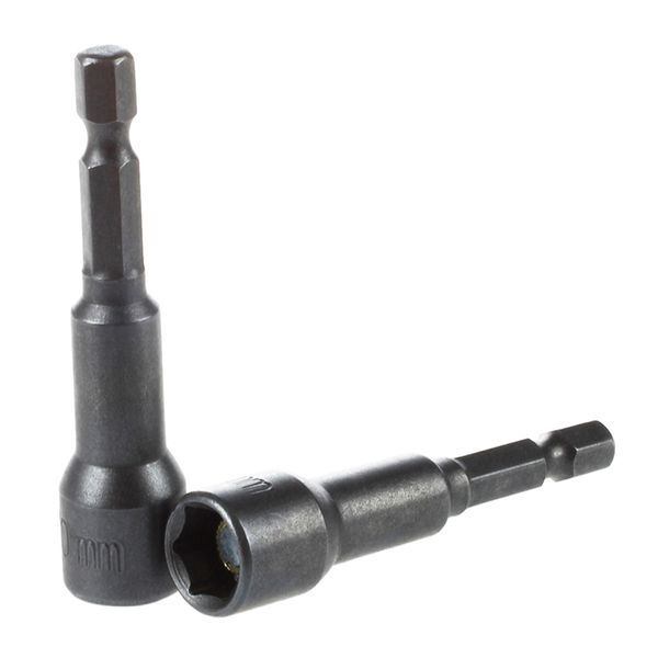 

2pcs 1/4 shank magnetic 10mm socket wrench hex nut driver bit