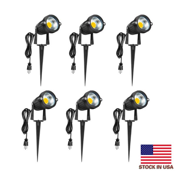 Luzes de paisagem LED 120V - 3000K Branco quente 5W Spot Light Caminho ao ar livre IP65 À prova d 'água COB Luz super brilhante para Driveway Yard La