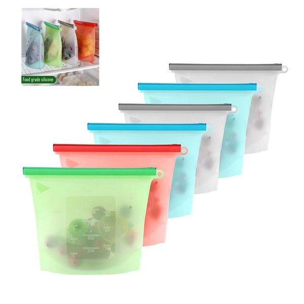 

2019 sell silicone food storage bag from small size to large size 1500ml to 4000ml