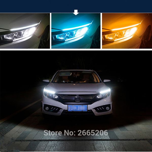 

2pcs car led ultrathin daytime running light signal light stickers for mitsubishi outlander 2016 lancer 10 9 pajero accessories