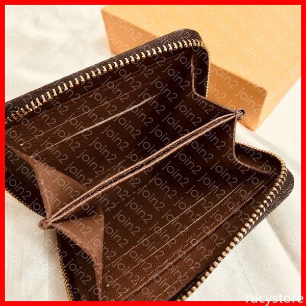 

m60067 zippy coin purse designer fashion women s short wallet zipper compact card coin pocket holder key pouch wallet pochette brown canvas