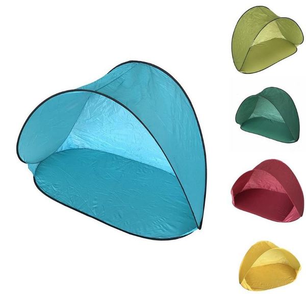 

portable folding beach tent automatic opening outdoor awning summer single layer thin camping tent 2 persons anti-uv wigwam